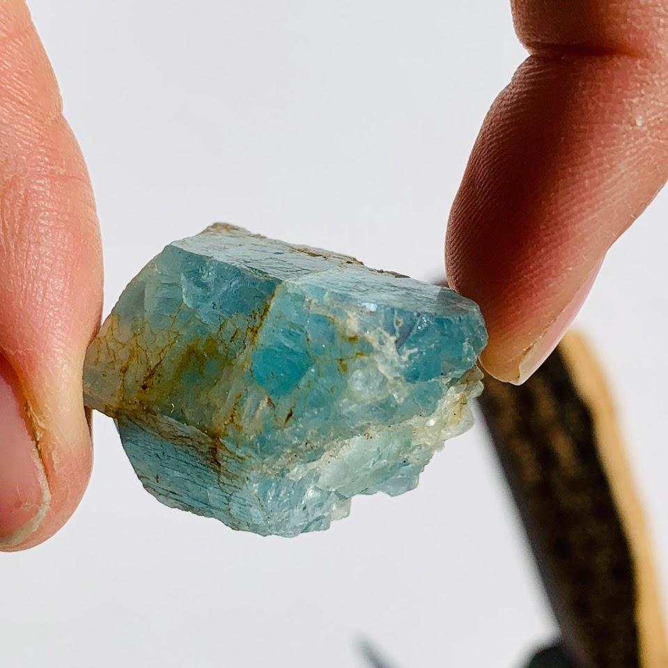 Gemmy Blue Aquamarine Point from India - Earth Family Crystals