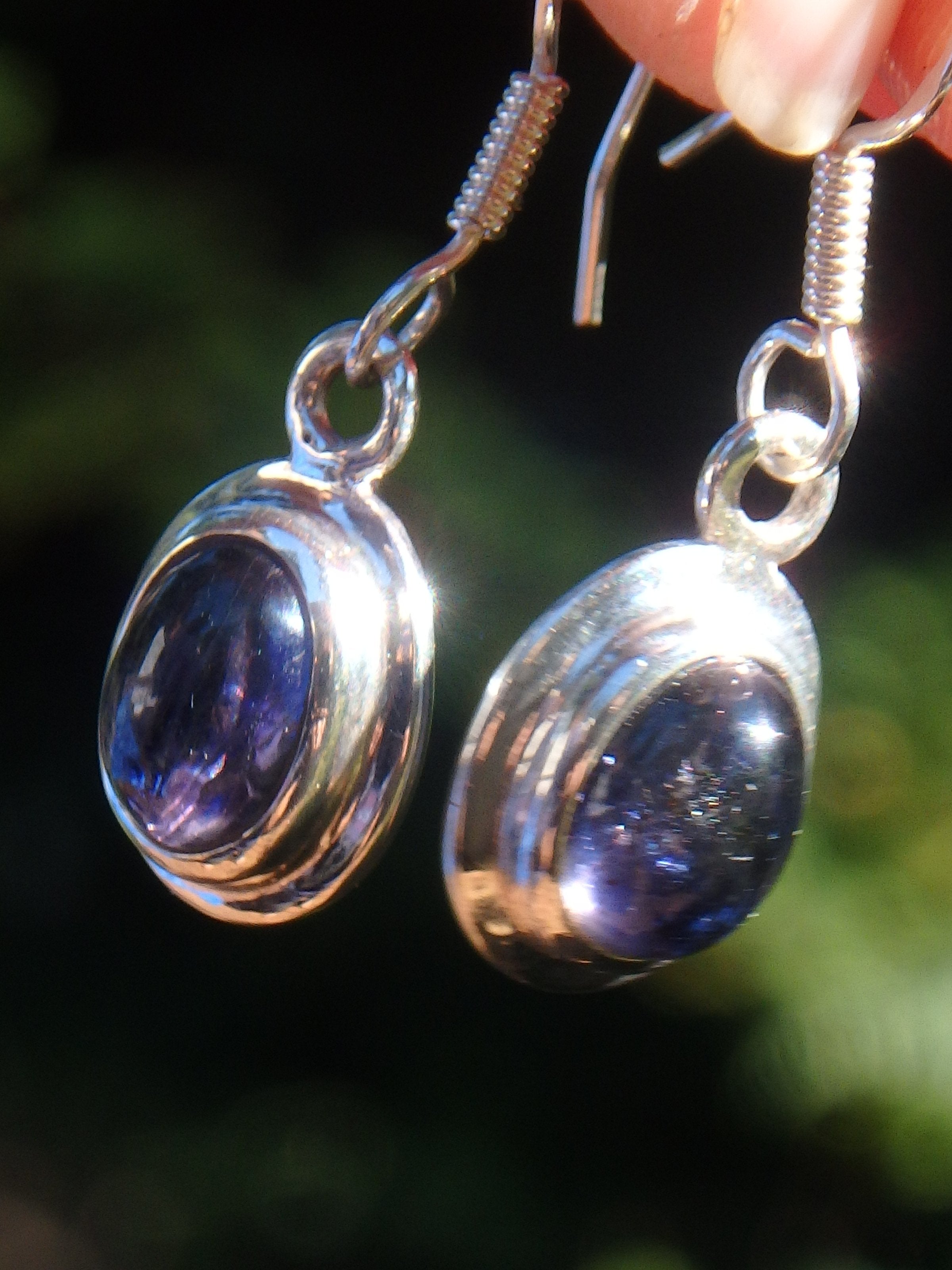 Pretty Violet Purple Tanzanite Earrings in Sterling Silver - Earth Family Crystals