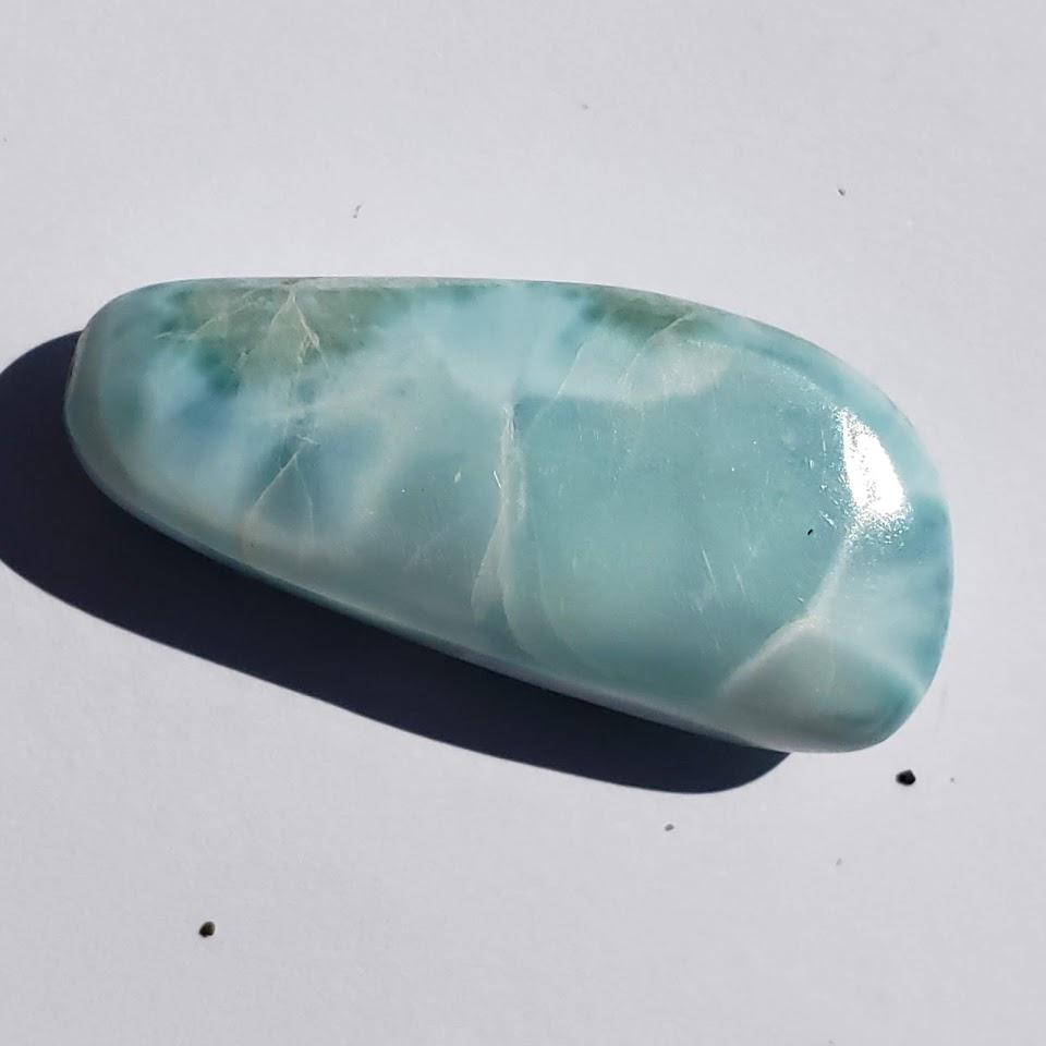Pretty Polished Blue Larimar Free Form Specimen From The Dominican Republic #7 - Earth Family Crystals