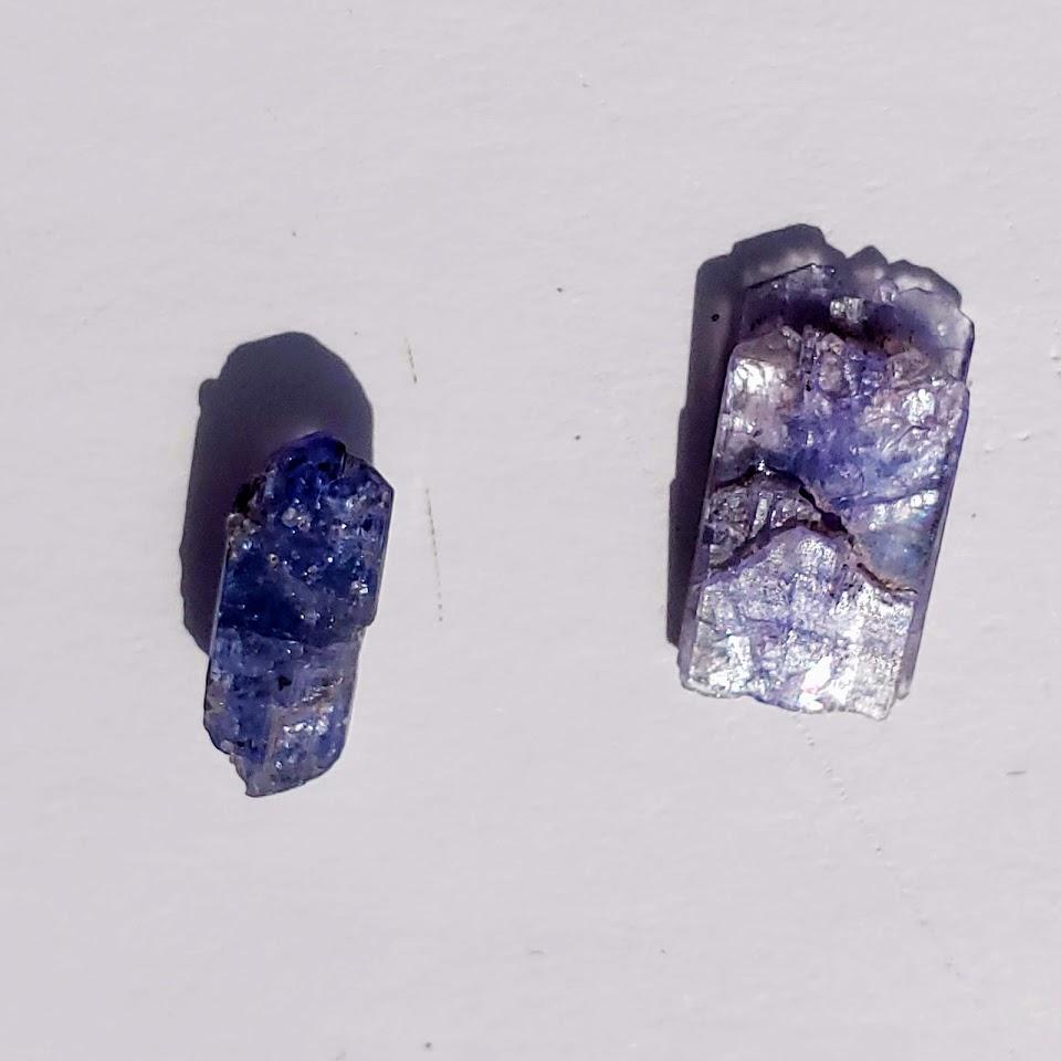 Set of 2 Natural Gemmy Violet Tanzanite Dainty Points in Collectors Box from Tanzania #3