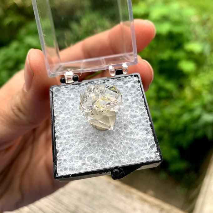 Brilliant Clarity New York Herkimer Diamond Quartz Specimen in Collectors Box #4 - Earth Family Crystals