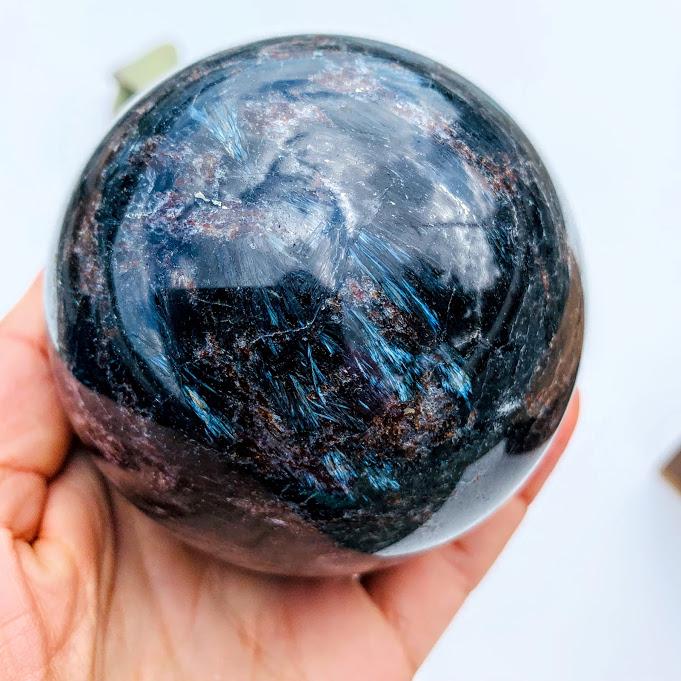 XXL Large Incredible Firework Flashes Astrophyllite Sphere Carving #1 - Earth Family Crystals