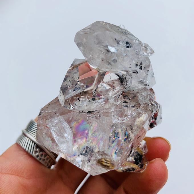Fantastic Large Herkimer Diamond Cluster Filled With Rainbows From New York - Earth Family Crystals