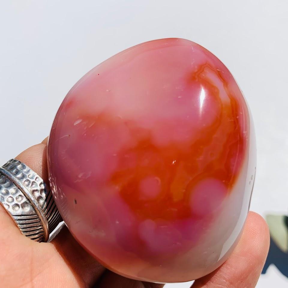 Creamy Orange, Pink & White Agate Polished Specimen - Earth Family Crystals