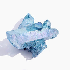 Sparkling  Arkansas Blue Aqua Aura Quartz Cluster #2 - Earth Family Crystals