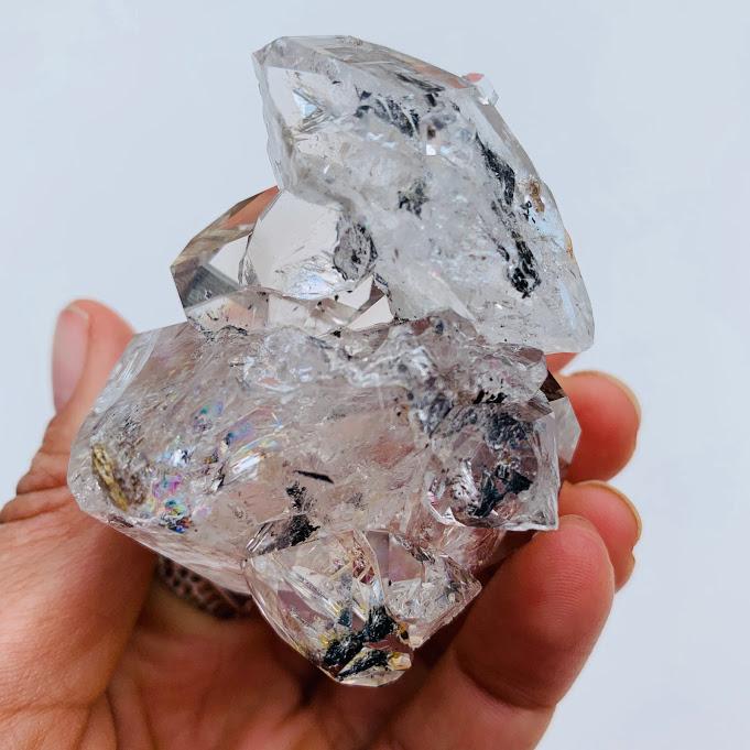 Fantastic Large Herkimer Diamond Cluster Filled With Rainbows From New York - Earth Family Crystals