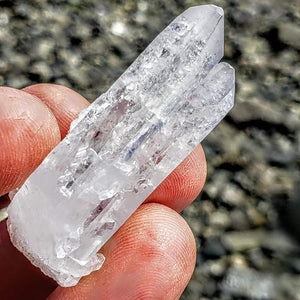 Twin Quartz Point With Crusted Druzy Points From Arkansas - Earth Family Crystals