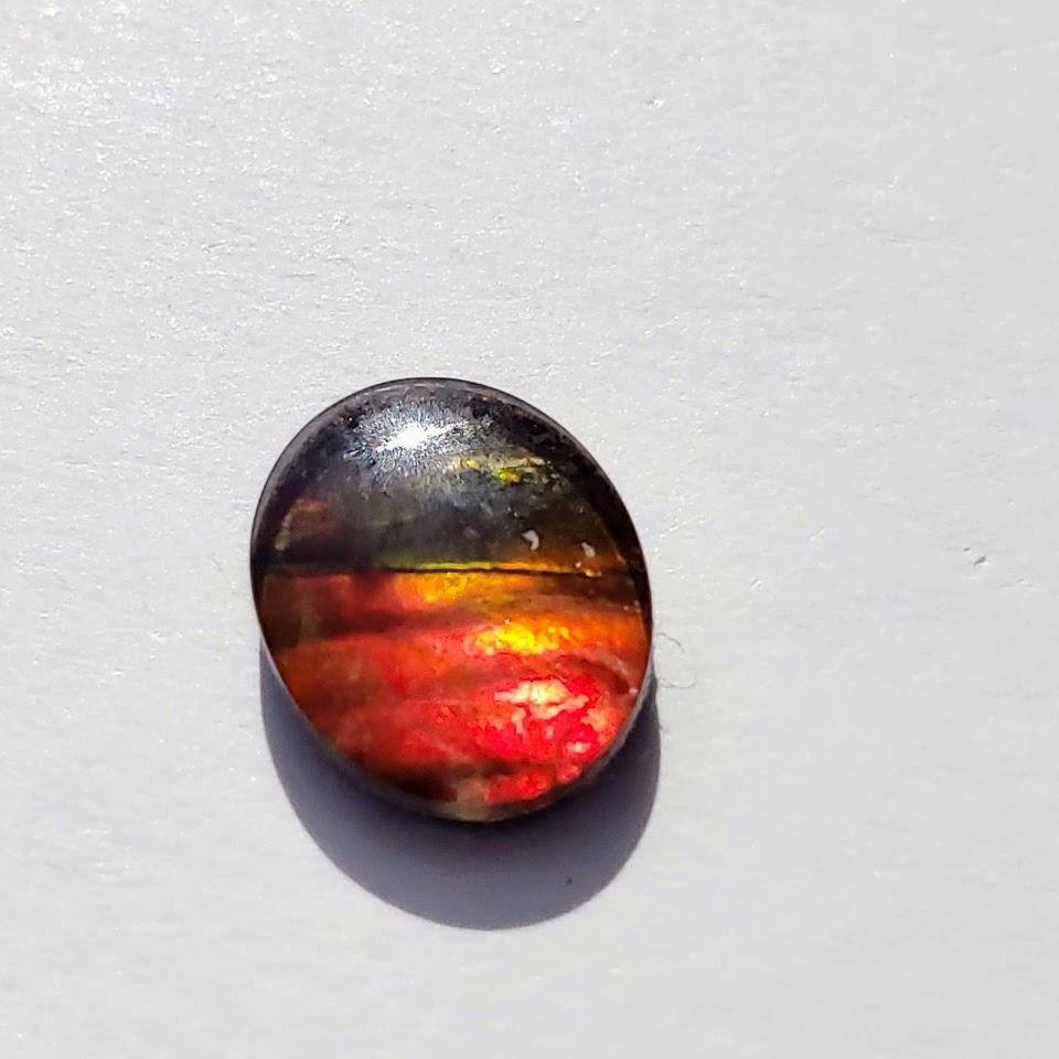 Quartz Capped Alberta Ammolite Small Cabochon in Collectors Box -Ideal for Crafting #3