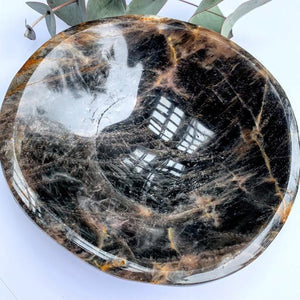 Amazing XL Black Moonstone Bowl Carving~ Ideal to Hold Precious jewelry & Small Crystals Inside - Earth Family Crystals