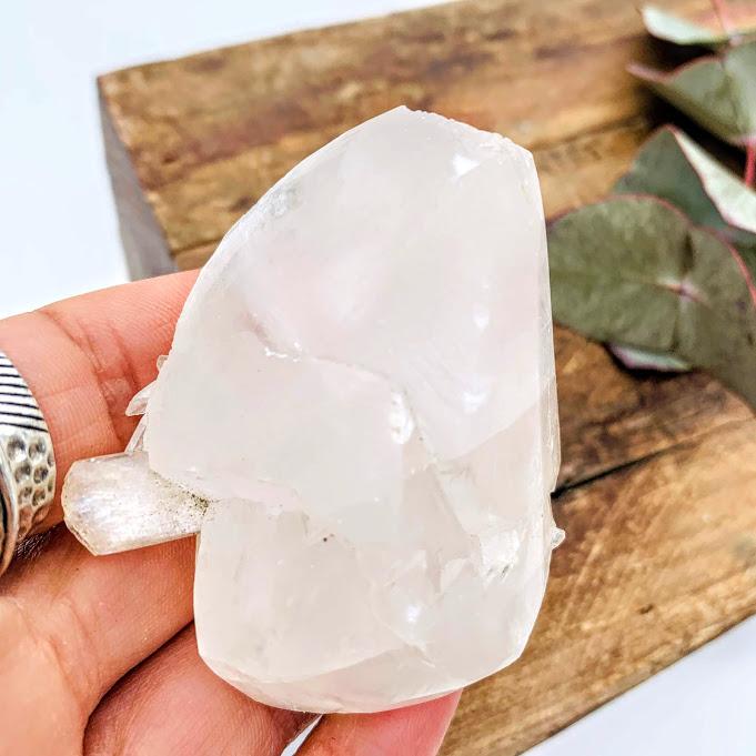 Heulandite Included Raw Calcite Point From India - Earth Family Crystals