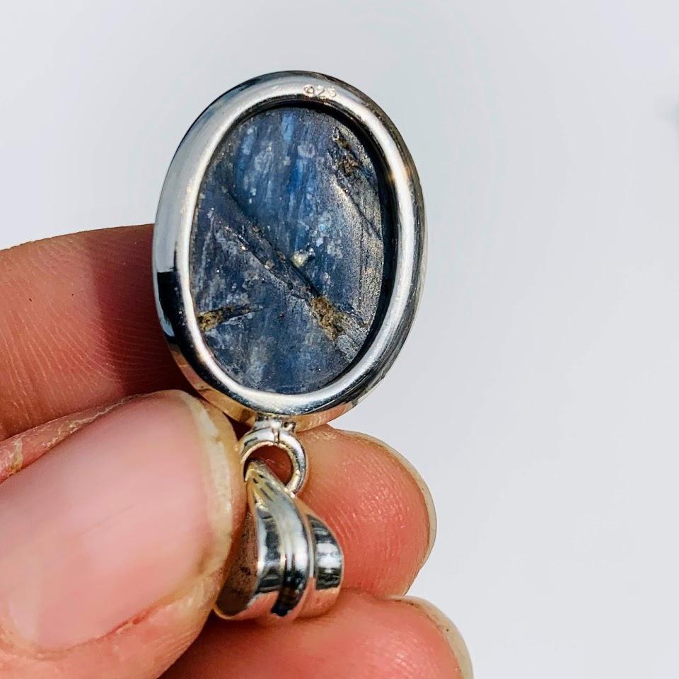 Dancing Sheen Blue Kyanite Sterling Silver Pendant (Includes Silver Chain) REDUCED - Earth Family Crystals