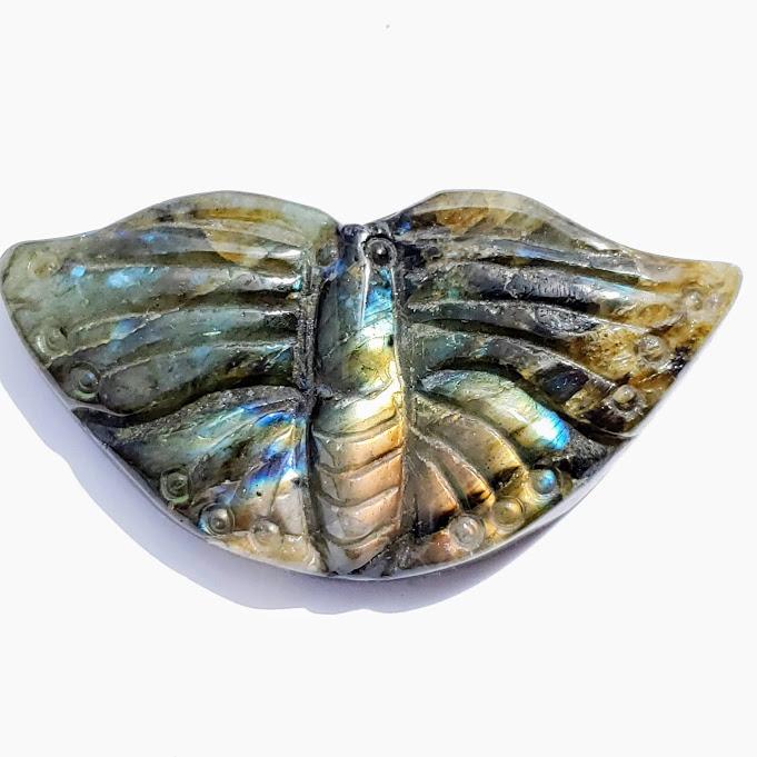 Rainbow Labradorite Butterfly Carving - Earth Family Crystals