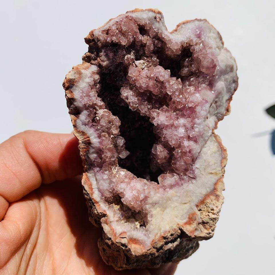 Stunning Large Pink Amethyst Druzy Geode From Patagonia - Earth Family Crystals