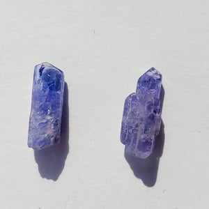 Set of 2 Natural Gemmy Violet Tanzanite Dainty Points in Collectors Box from Tanzania #6