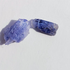 Set of 2 Natural Gemmy Violet Tanzanite Dainty Points in Collectors Box from Tanzania #1