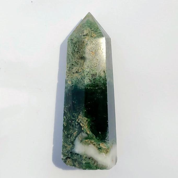 Polished Moss Agate Standing Display Tower #3 - Earth Family Crystals