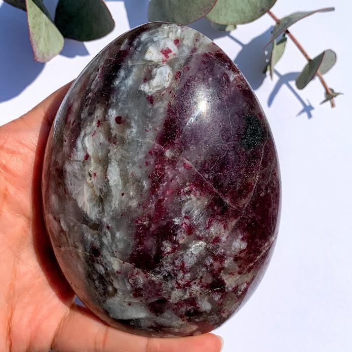 Burgundy Rubellite & Milky Quartz Standing Display Specimen From Madagascar - Earth Family Crystals